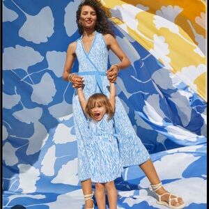 Diane Von Furstenberg for Target Sea Twig Blue and  White Wrap Sweaterknit Dress